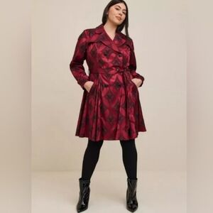 Disney Mickey Jacquard Swing Trench Coat From Torrid